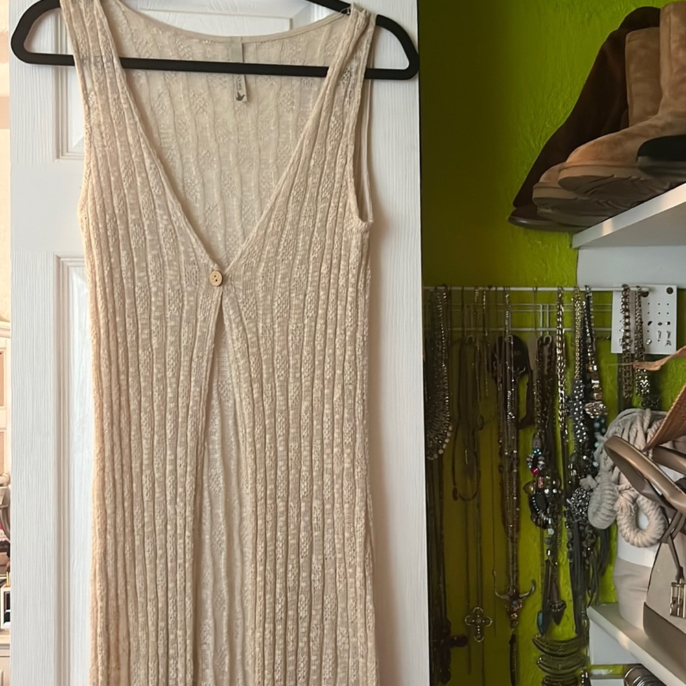 Paper Crane Long Cream Vest